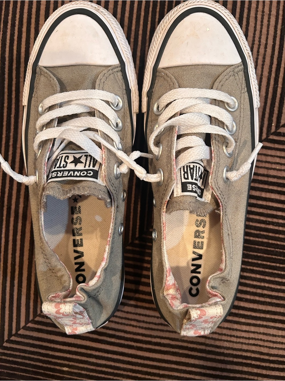 Converse Women's Low Top Canvas Sneakers — Olive